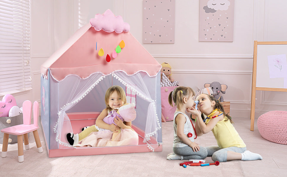 Princess Play Tent Children Castle House Child Room Cartoon Indoor Outdoor Playhouse Folding Decor Tent Toy Christmas Gift Girls