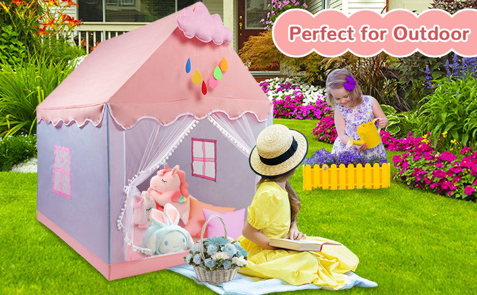 Princess Play Tent Children Castle House Child Room Cartoon Indoor Outdoor Playhouse Folding Decor Tent Toy Christmas Gift Girls