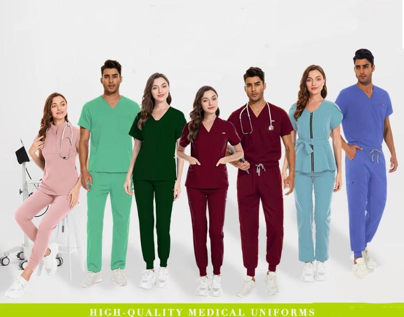 Unisex Surgical Uniform Nurse Accessories Pet Clinic Veterinary Scrub Uniform Dental Hospital Work Clothing Medical Nursing Suit