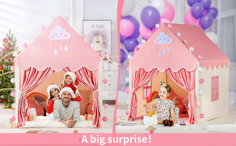 Princess Play Tent Children Castle House Child Room Cartoon Indoor Outdoor Playhouse Folding Decor Tent Toy Christmas Gift Girls