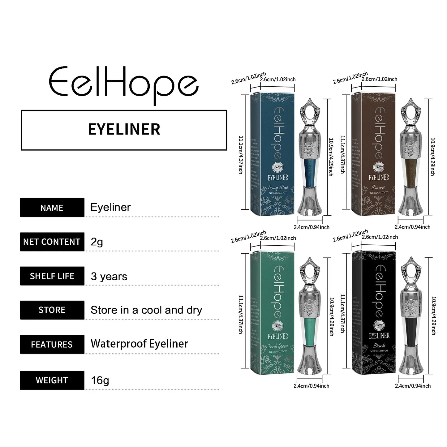 Waterproof Long-Lasting Black Liquid Eyeliner – Quick-Dry, Sweatproof, Smooth Application, Natural Look