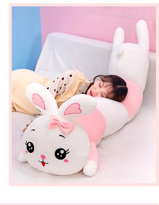 70-130cm Cute Soft Caterpillar Rabbit Plush Toys Nap Stuffed Animal Pillow Home Comfort Cushion Christmas Gift Doll Kids