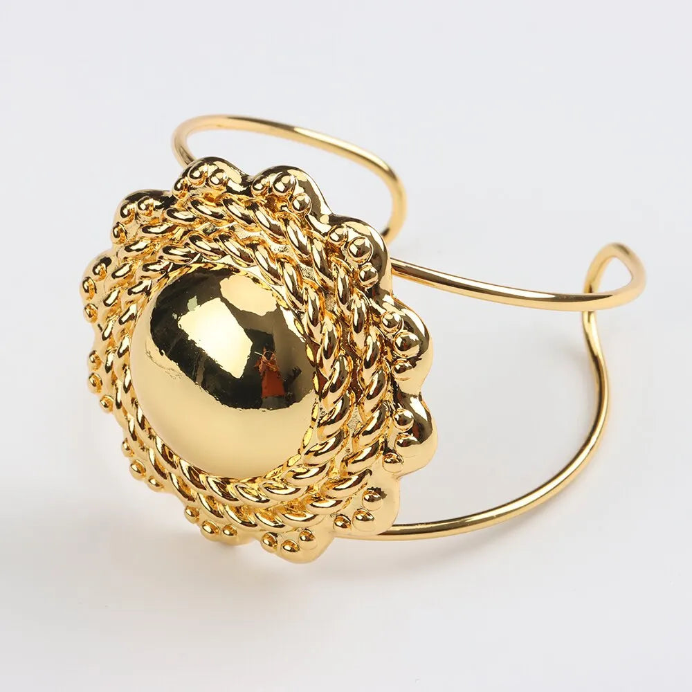 Jewelry Sets For Women Ethiopian Eritrean Fashion Necklace Earrings Bracelet Ring 18K Gold Plated Jewellery Set Wedding Party Gifts