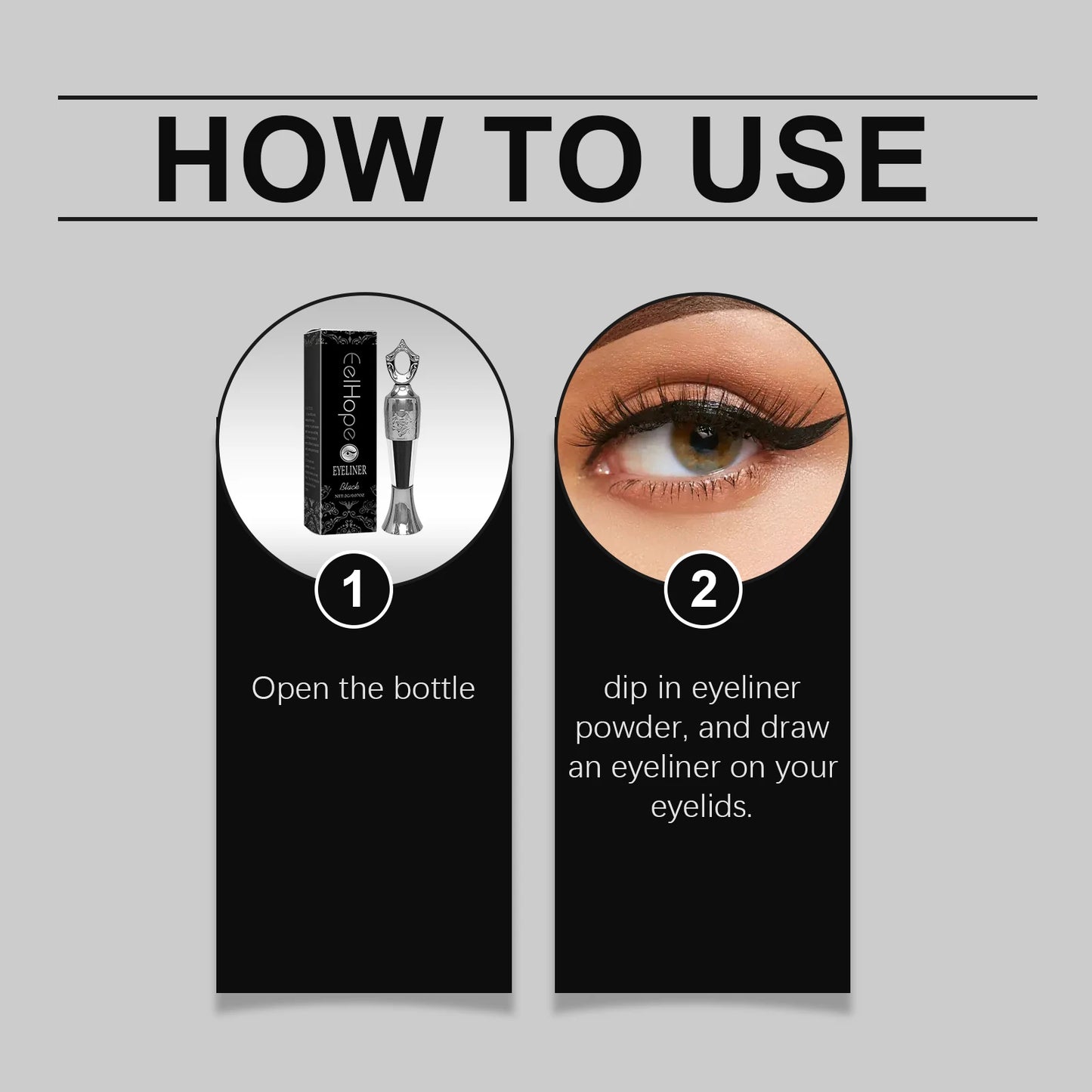 Waterproof Long-Lasting Black Liquid Eyeliner – Quick-Dry, Sweatproof, Smooth Application, Natural Look