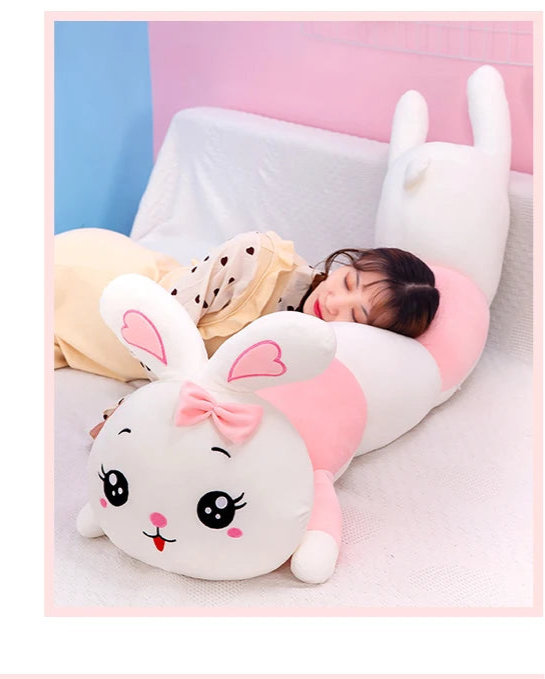 70-130cm Cute Soft Caterpillar Rabbit Plush Toys Nap Stuffed Animal Pillow Home Comfort Cushion Christmas Gift Doll Kids