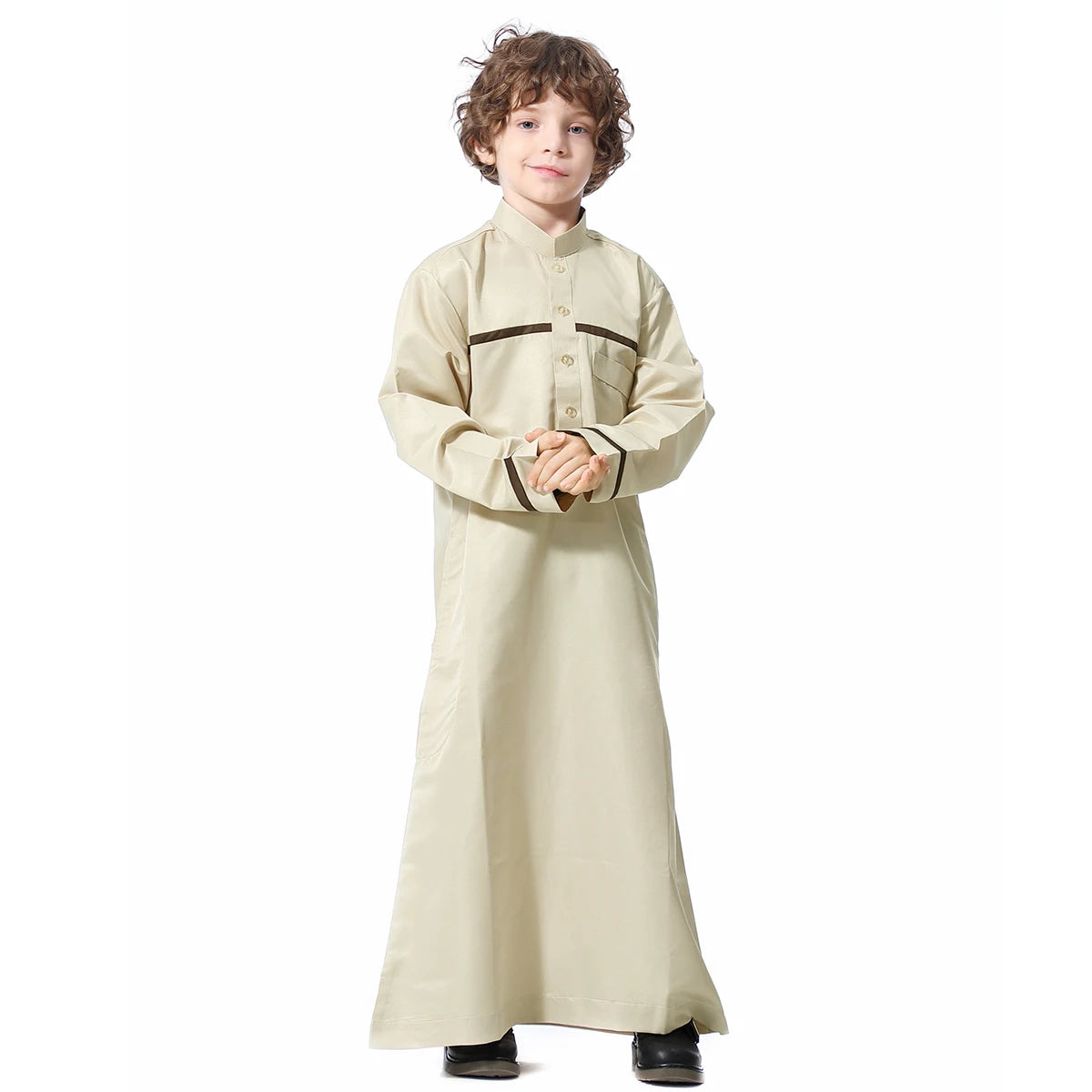 Arab Jubba Boys Robe Kids Abayas Kaftan Islamic Clothing Long Sleeve Thobe Middle East Teenage Clothing Muslim Ramadan Eid Dress