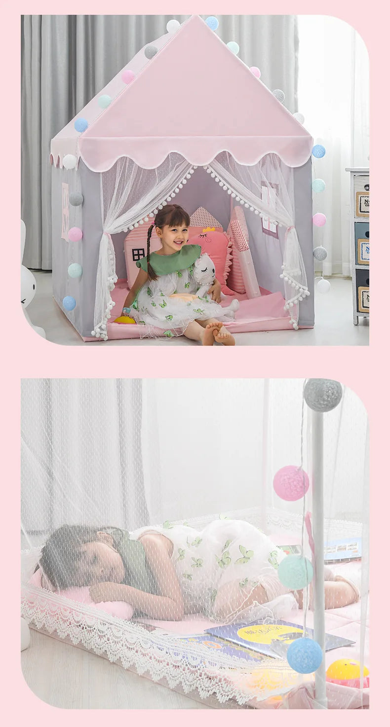 Princess Play Tent Children Castle House Child Room Cartoon Indoor Outdoor Playhouse Folding Decor Tent Toy Christmas Gift Girls