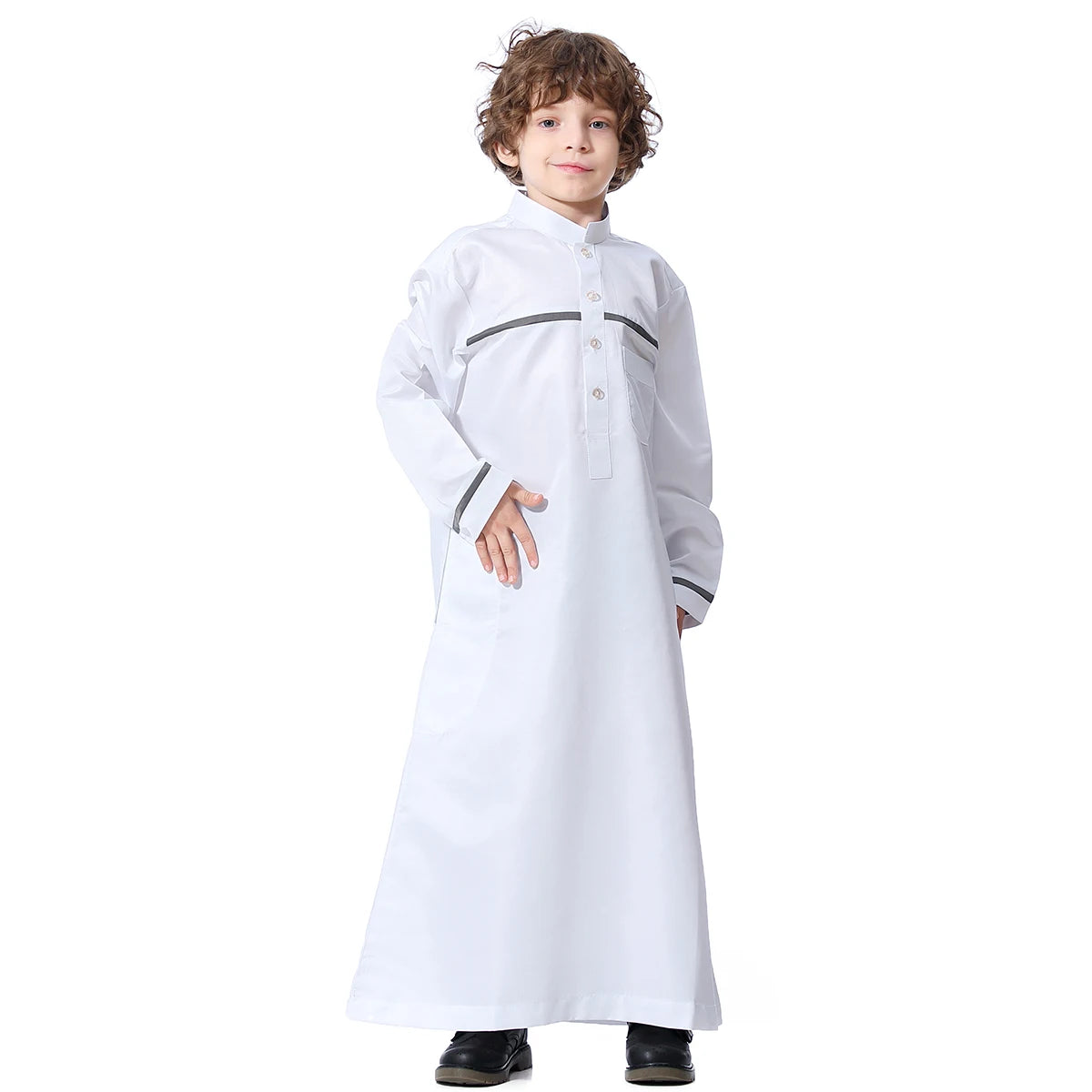 Arab Jubba Boys Robe Kids Abayas Kaftan Islamic Clothing Long Sleeve Thobe Middle East Teenage Clothing Muslim Ramadan Eid Dress