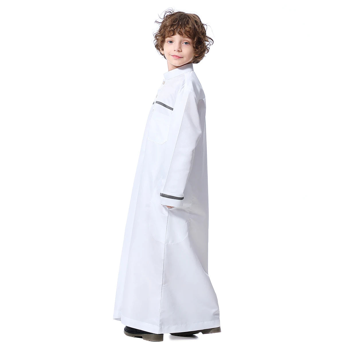 Arab Jubba Boys Robe Kids Abayas Kaftan Islamic Clothing Long Sleeve Thobe Middle East Teenage Clothing Muslim Ramadan Eid Dress