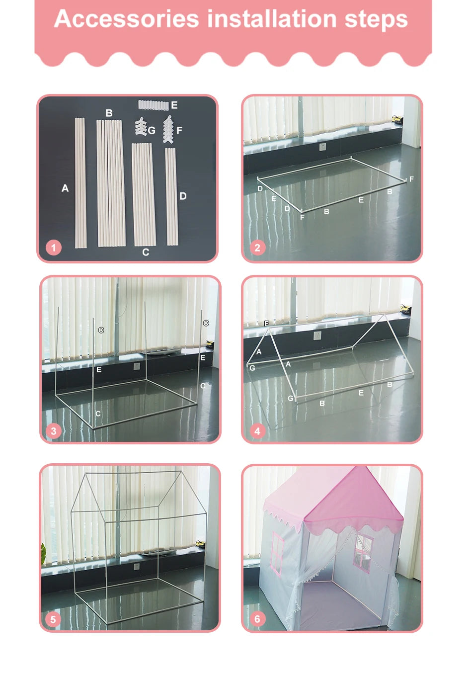 Princess Play Tent Children Castle House Child Room Cartoon Indoor Outdoor Playhouse Folding Decor Tent Toy Christmas Gift Girls