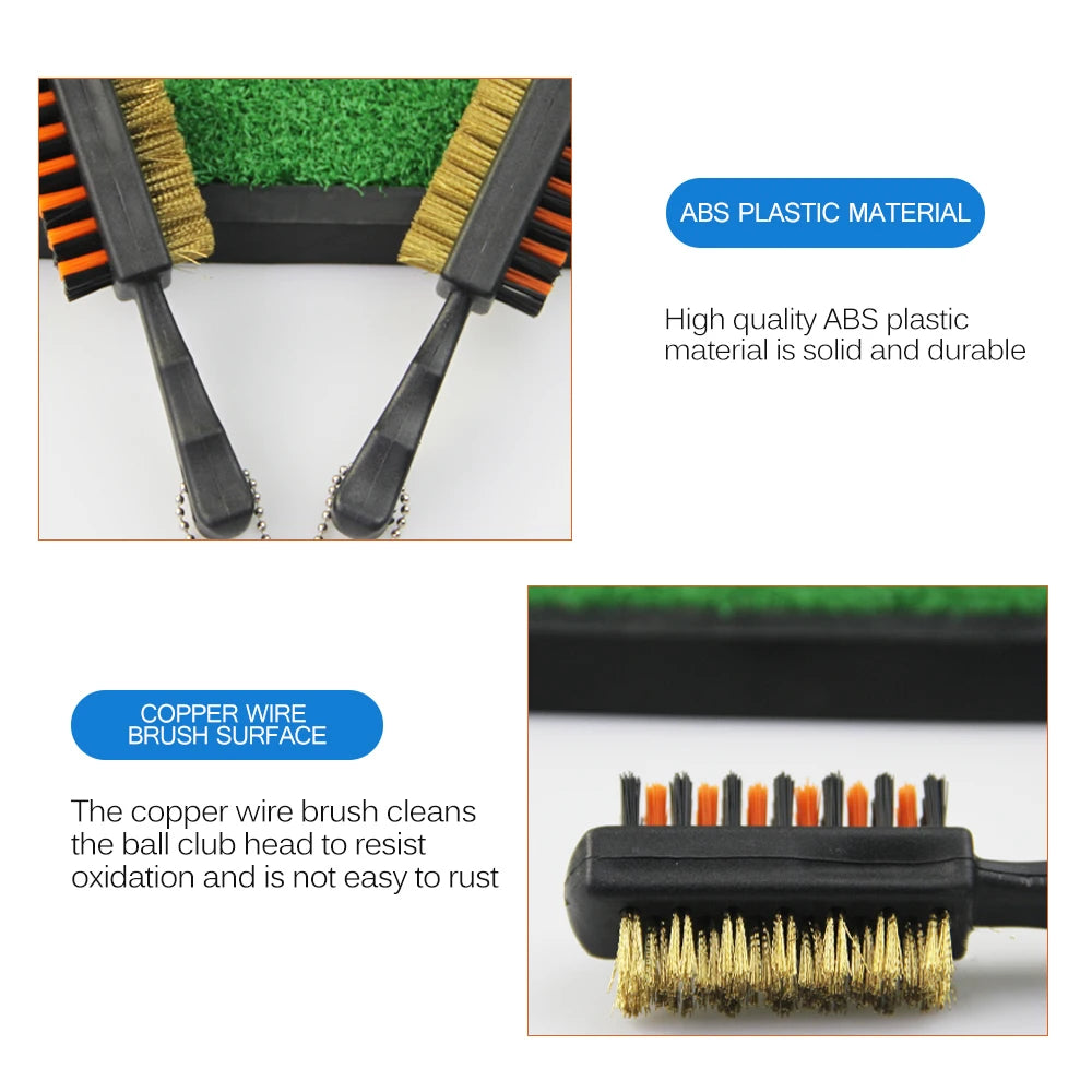 1 Pc Golf Club Brush Groove Cleaner Dual Sided Tools Portable Metal Lightweight Nylon Accessories for Iron Balls Shoes New Gift