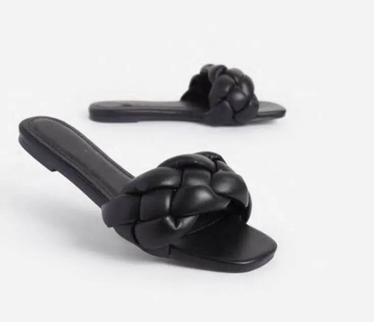 36-43 women Flip Flop Summer hot new sponge woven slippers flat non-slip beach sandals outdoor leisure all-match shoes