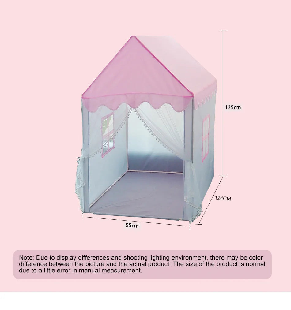 Princess Play Tent Children Castle House Child Room Cartoon Indoor Outdoor Playhouse Folding Decor Tent Toy Christmas Gift Girls