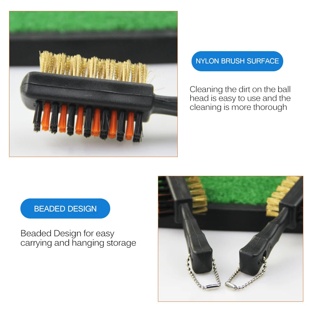 1 Pc Golf Club Brush Groove Cleaner Dual Sided Tools Portable Metal Lightweight Nylon Accessories for Iron Balls Shoes New Gift
