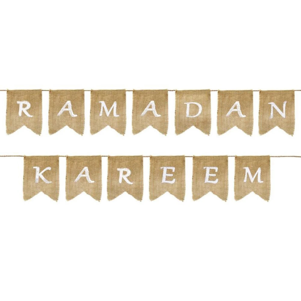 2 Pack Ramadan Kareem Banner Islamic Muslim Home Decoration 2025 Hanging Wall Party Supplies