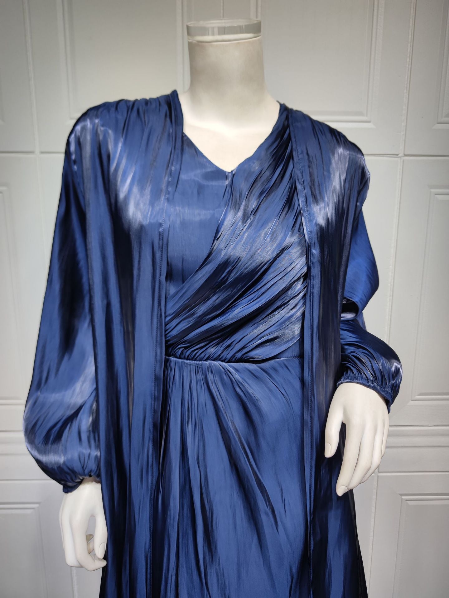 Moroccan women Party Dress Abaya 2 Piece Set Silky Satin Dubai Dresses Caftan Evening Long Robe Vestidos