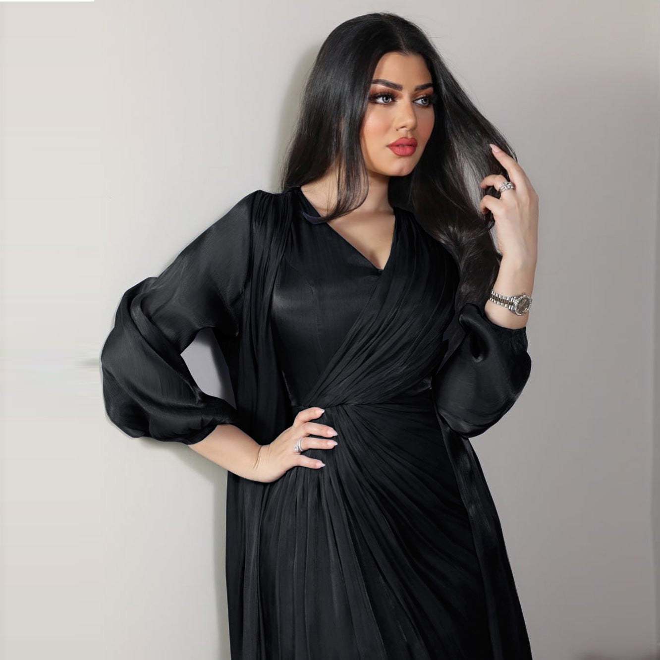 Moroccan women Party Dress Abaya 2 Piece Set Silky Satin Dubai Dresses Caftan Evening Long Robe Vestidos