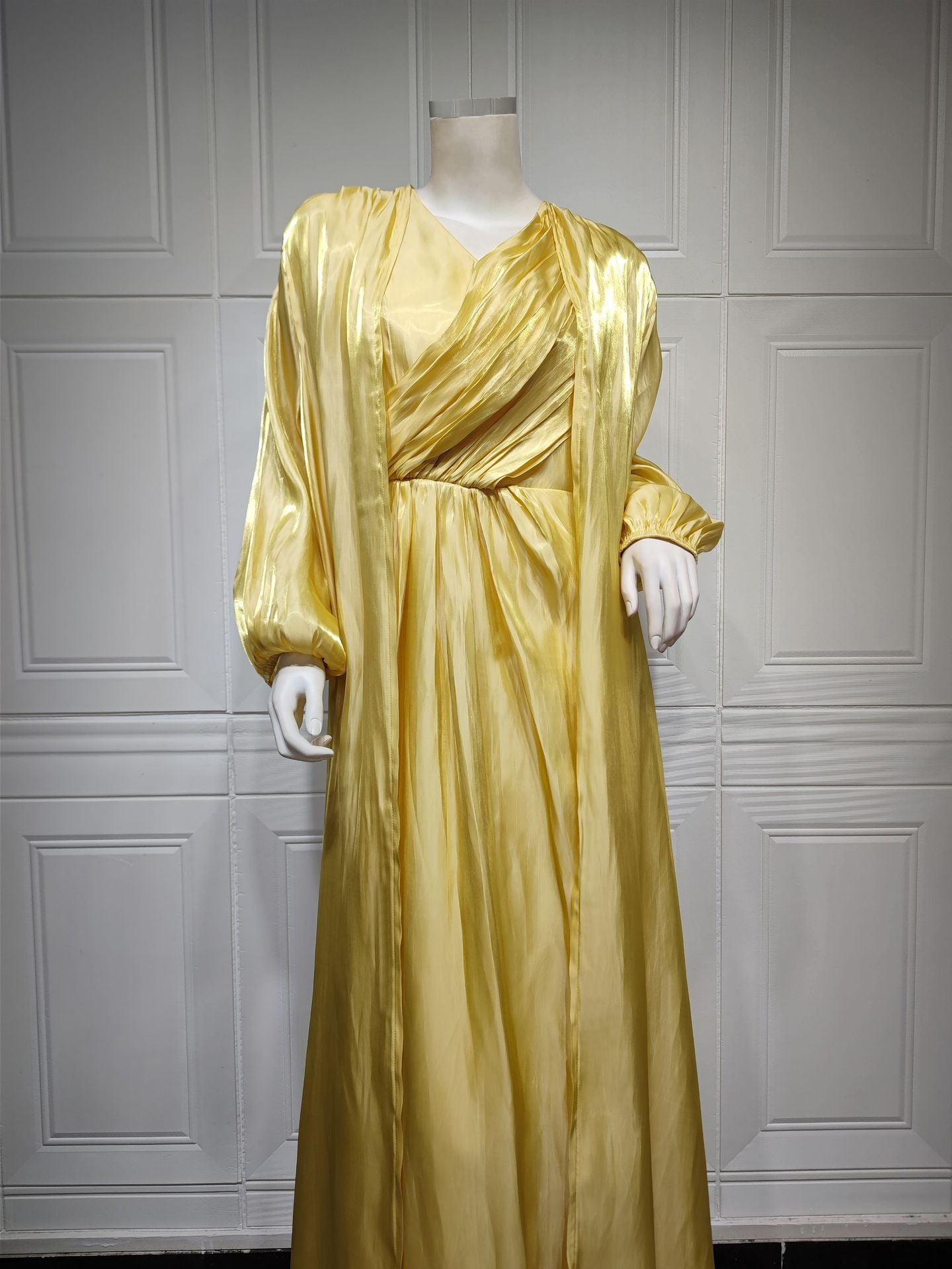 Moroccan women Party Dress Abaya 2 Piece Set Silky Satin Dubai Dresses Caftan Evening Long Robe Vestidos