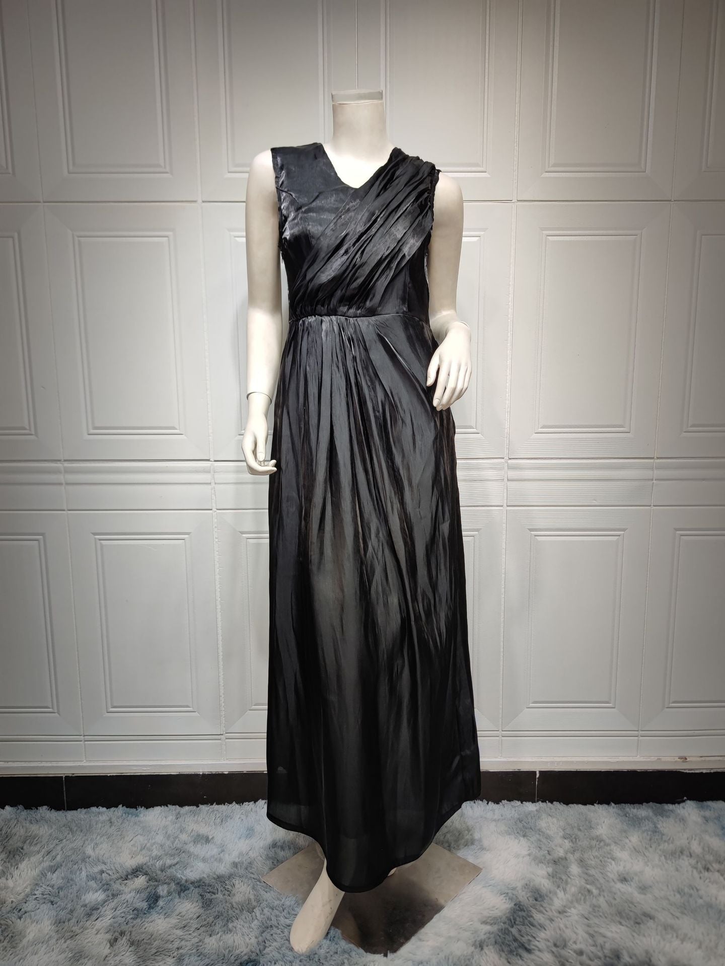 Moroccan women Party Dress Abaya 2 Piece Set Silky Satin Dubai Dresses Caftan Evening Long Robe Vestidos