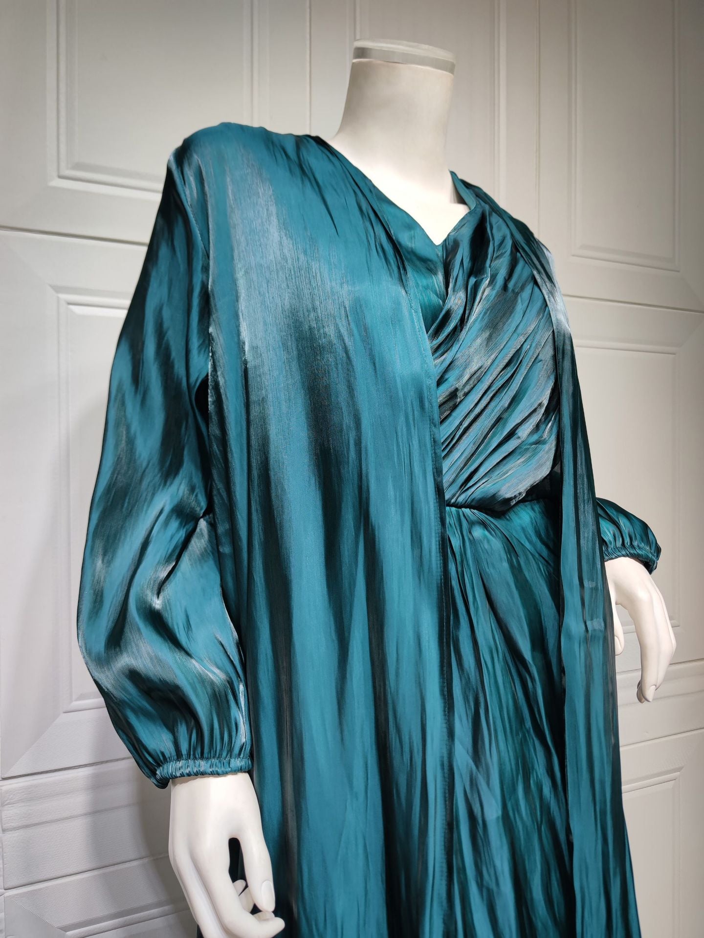 Moroccan women Party Dress Abaya 2 Piece Set Silky Satin Dubai Dresses Caftan Evening Long Robe Vestidos