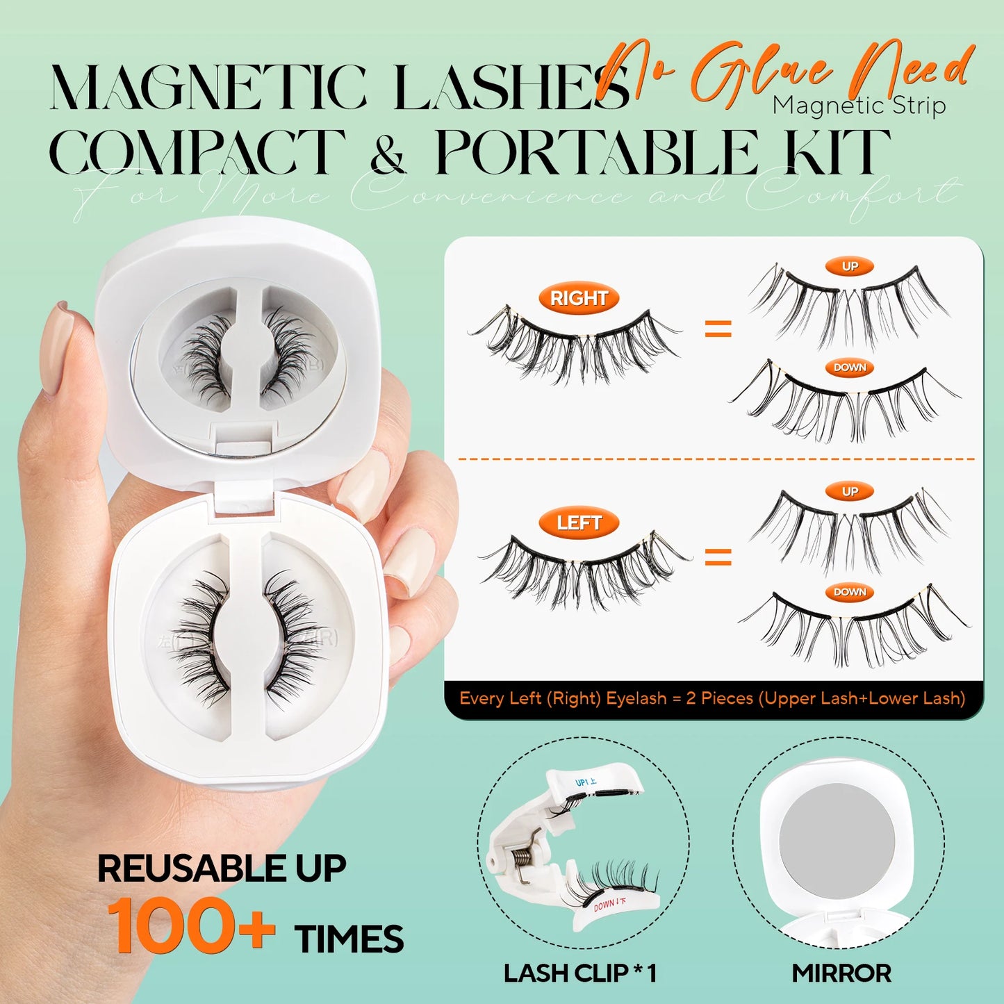 Soft Magnetic Eyelashes – No Glue Needed | Reusable | Natural 3D Look | Easy to Apply