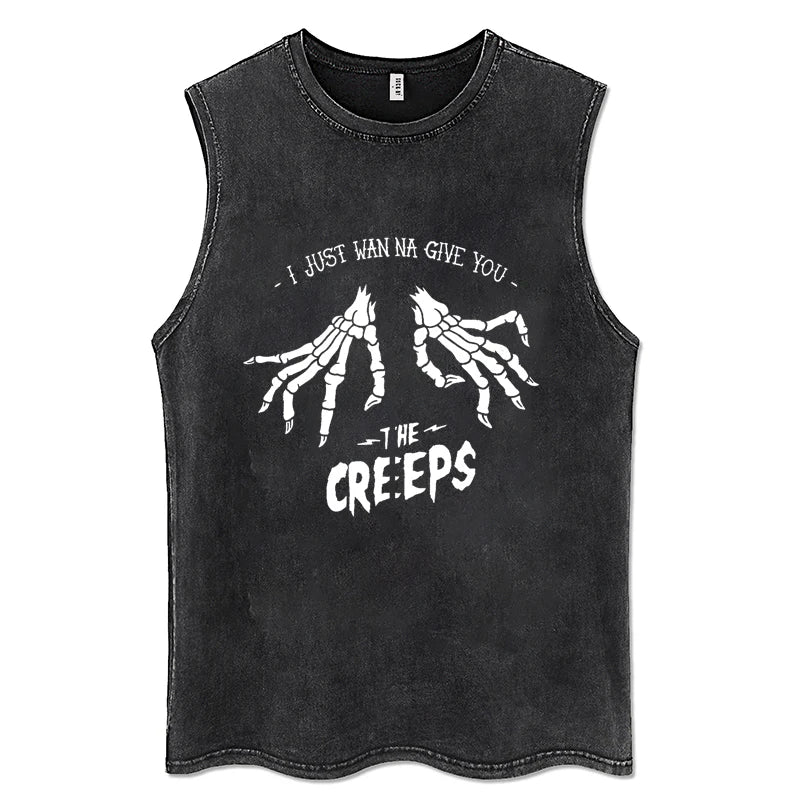 Y2K Tank Tops for Men and Women, 100% Cotton, Vintage Black Men's Clothing, Hip Hop Punk Rock Sleeveless T-shirts, Gothic Vests