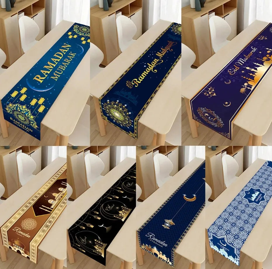 Ramadan Decoration Table Runner EID Mubarak Decor 2025 Home Tablecloth Ramadan Kareem Islamic Muslim Party Eid Al-Fitr Gifts
