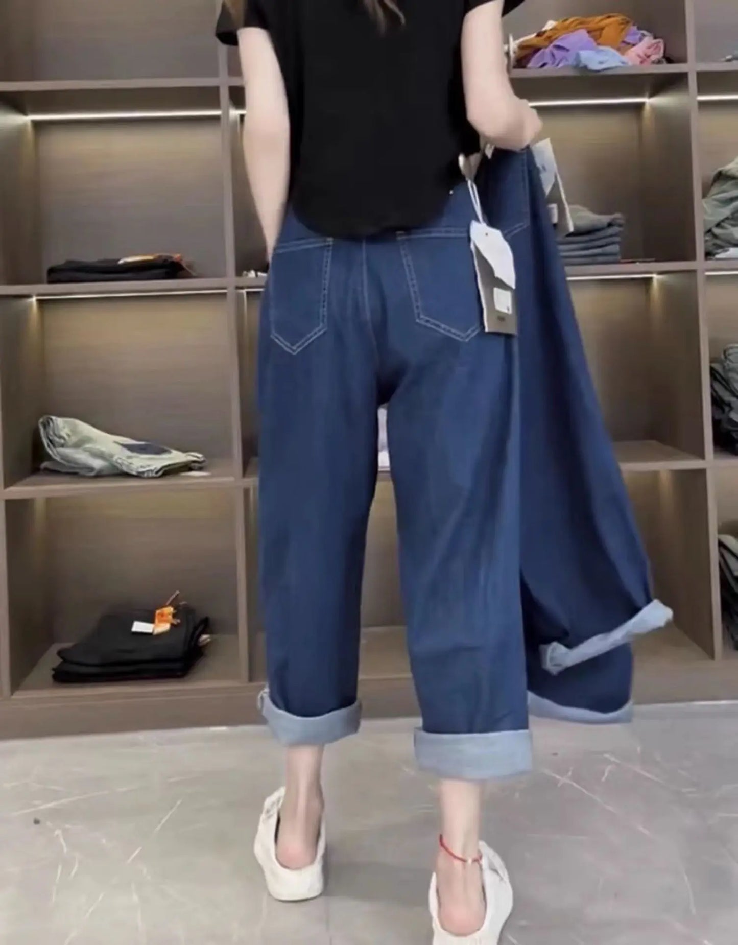 Y2K Harem women’s Jeans  Maxi High Baggy Elegant Bleached 2024 Norm core Fashion Ladies pants