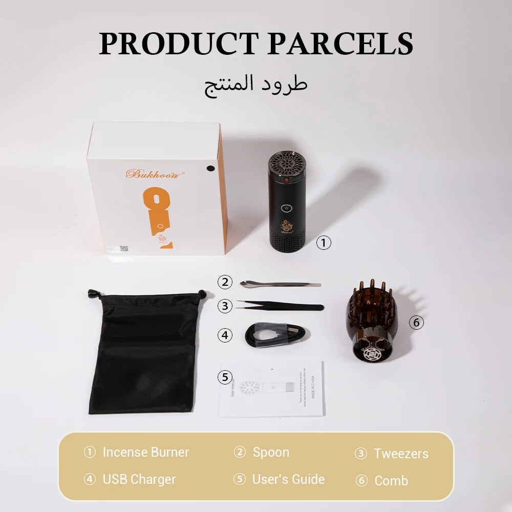 Bakhoor 2 In 1 Incense Burner Hair Aroma Diffuser Comb Saudi Arabia Electric Incense Burner 2000mAh Home Air Freshener Device