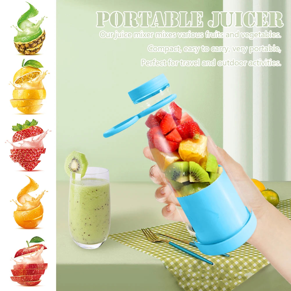 Electric Fruit Juicer Cup – 380ml/420ml USB Rechargeable Portable Blender, Smoothie Maker & Juice Bottle