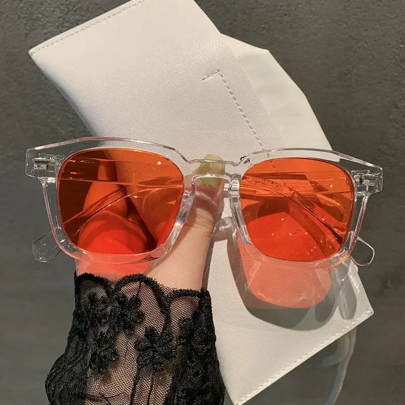 Women’s Korean Retro Cat Eye Sunglasses – Trendy Summer Square UV400 Ocean Film Shades