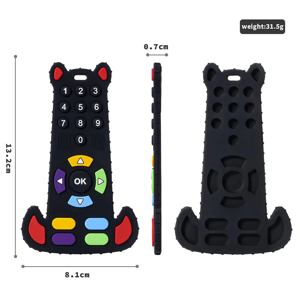 TYRY.HU 1pc Baby Silicone Teether – Remote Control Shape, Rodent Gum Pain Relief, Sensory Educational Teething Toy for Kids
