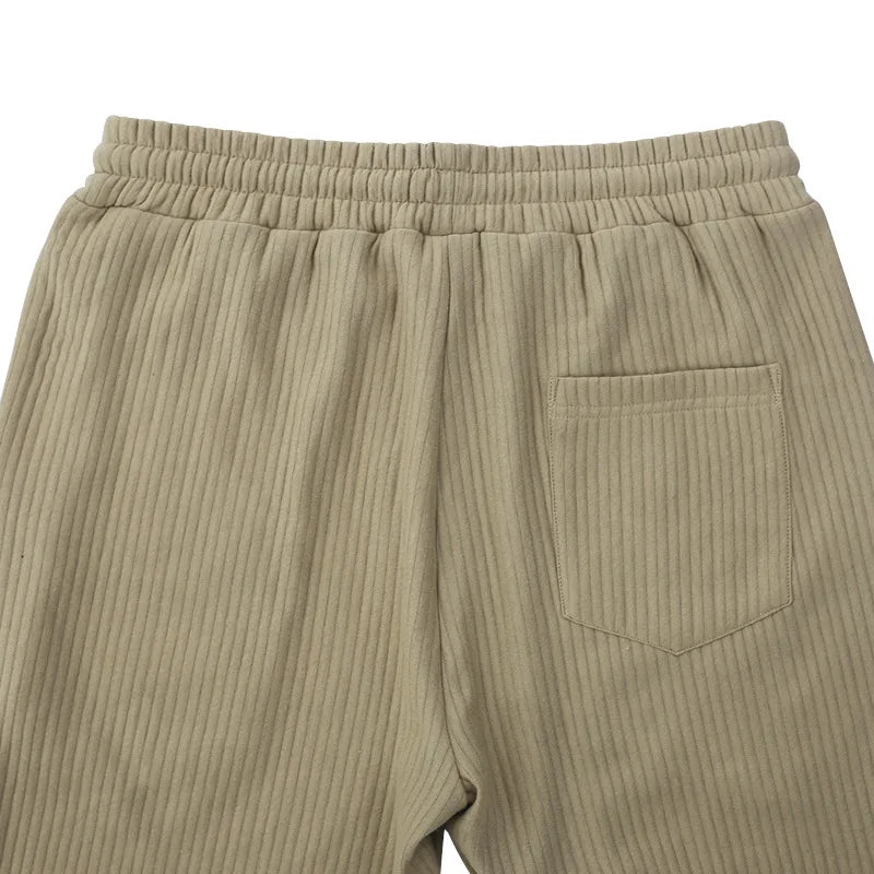Men's Casual High-Waist Wide-Leg Pants – Loose Fit, Striped, Straight-Leg, Spring & Autumn Style