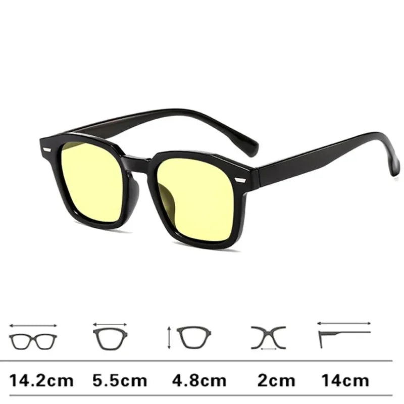 Women’s Korean Retro Cat Eye Sunglasses – Trendy Summer Square UV400 Ocean Film Shades
