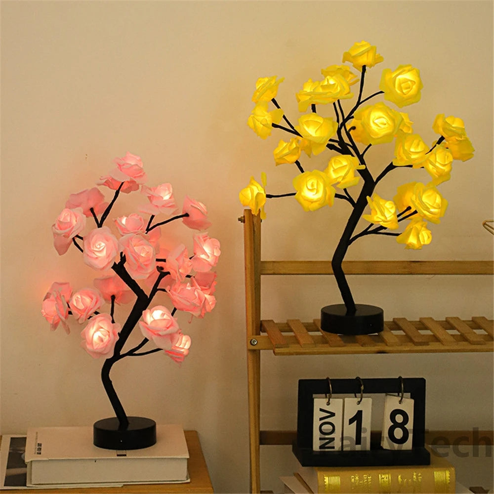 LumiPetal™ BlossomGlow Tree – USB Ambient Floral Lamp | Romantic Night Light for Home & Gift