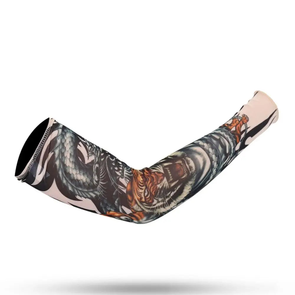 New Flower Tattoo Arm Sleeves – Seamless UV Protection Arm Warmers for Men & Women, Outdoor Riding Sunscreen