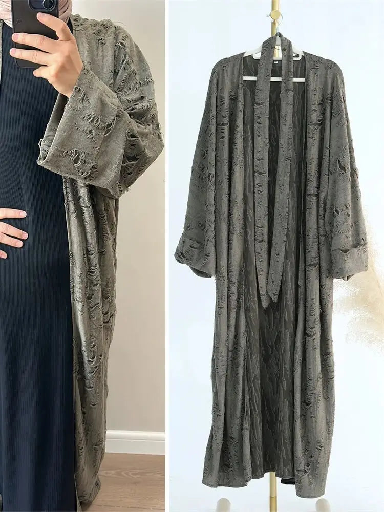2025 Ramadan Eid Plain Abaya Dubai Kaftan Muslim Kimono Dress Turkey Prayer Islam Abayas For Women Robe Kimono Femme Musulmane Kaftan