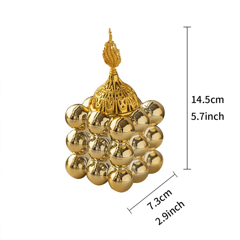 1pc Luxury Gold Arabic Aroma Burner ceramics Incense Burner Aromatherapy Middle East Inspired Decor for Home Yoga Garden Camping
