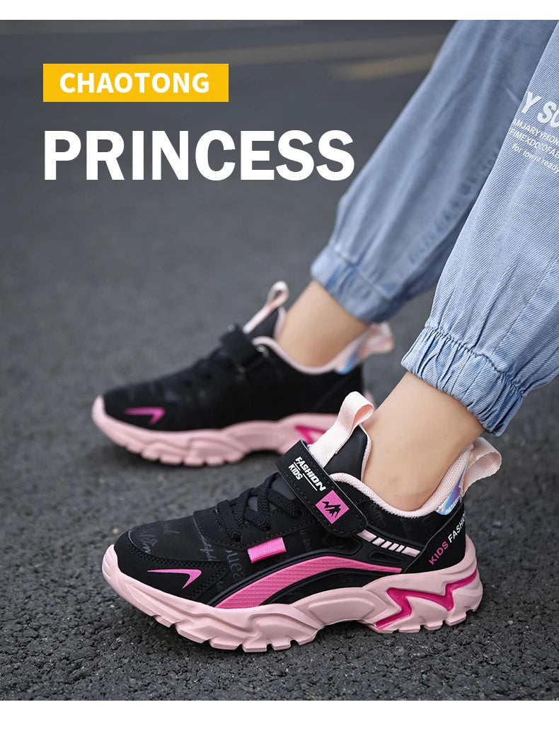 Princess Casual Sneaker Soft Comfortable Waterproof Anti-Slippery Kids Girl Trend Sport Shoes