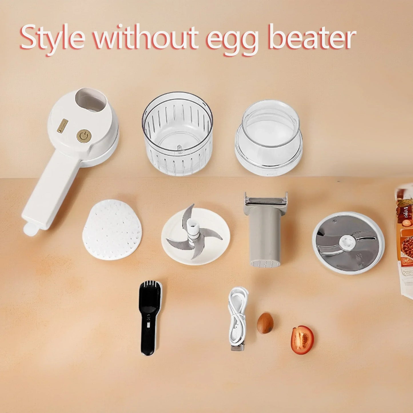 Mini Wireless Food Chopper – Cordless Electric Garlic & Veggie Masher with Multi-Blade Design