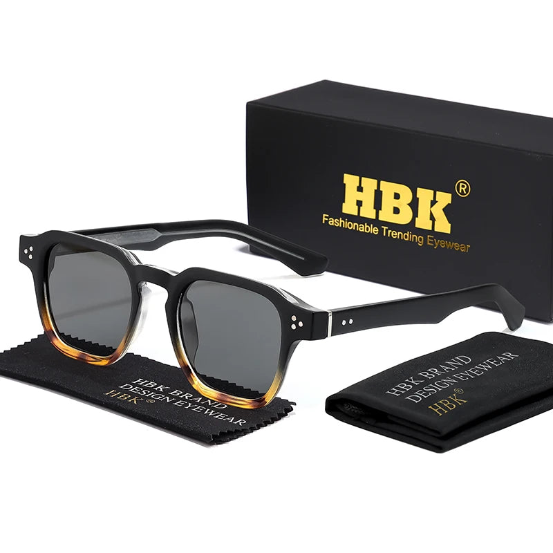 HBK Square Gradient Sunglasses — UV400 Vintage Style for Men