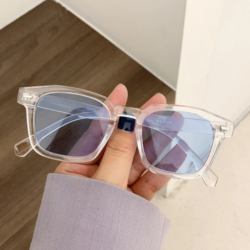 Women’s Korean Retro Cat Eye Sunglasses – Trendy Summer Square UV400 Ocean Film Shades