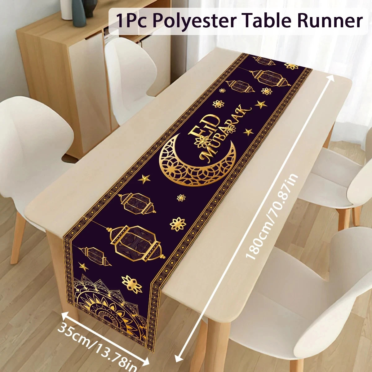 Ramadan Decoration Table Runner EID Mubarak Decor 2025 Home Tablecloth Ramadan Kareem Islamic Muslim Party Eid Al-Fitr Gifts
