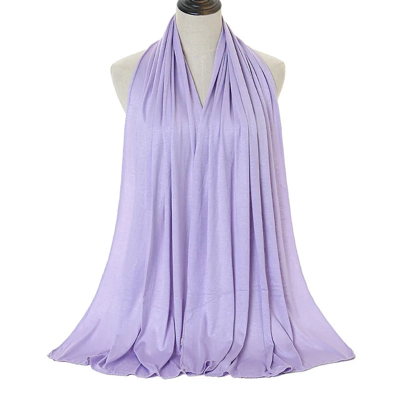 Cotton Jersey Hijab Scarf Long Shawl Plain Soft Turban Tie Head Wraps For Women Headband 170x60cm