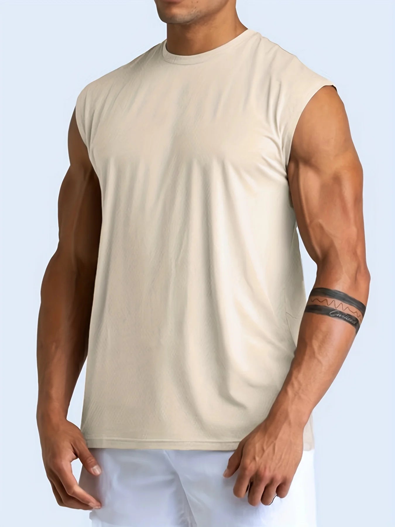 Summer Fitness Vest for Men, Breathable and Loose-Fitting Training Sleeveless T-shirt, Quick-Drying Vest, Fitness Male Clothing