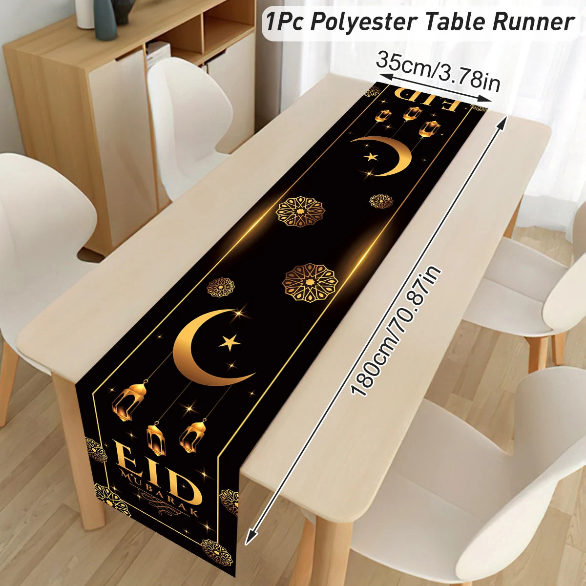 Ramadan Decoration Table Runner EID Mubarak Decor 2025 Home Tablecloth Ramadan Kareem Islamic Muslim Party Eid Al-Fitr Gifts