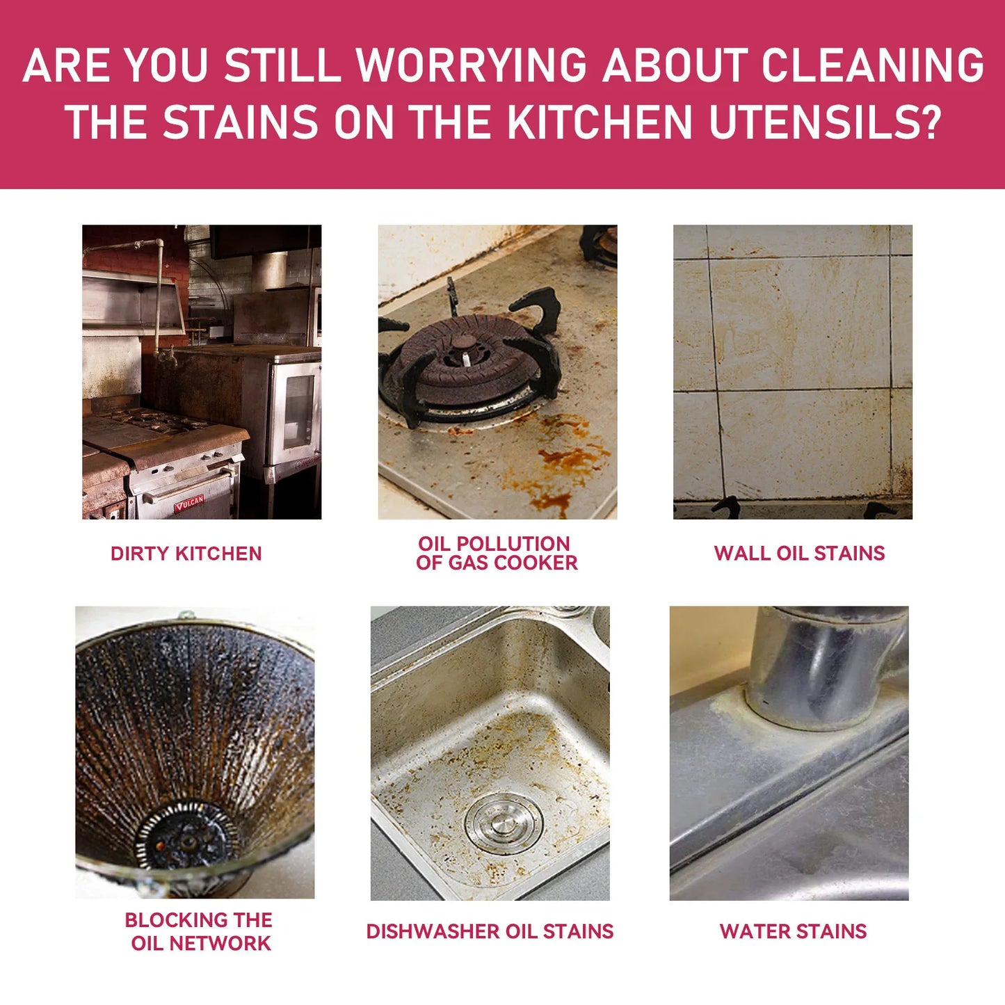 Multifunctional Kitchen Cleaning Kit – Quick & Effective Grease and Stain Remover