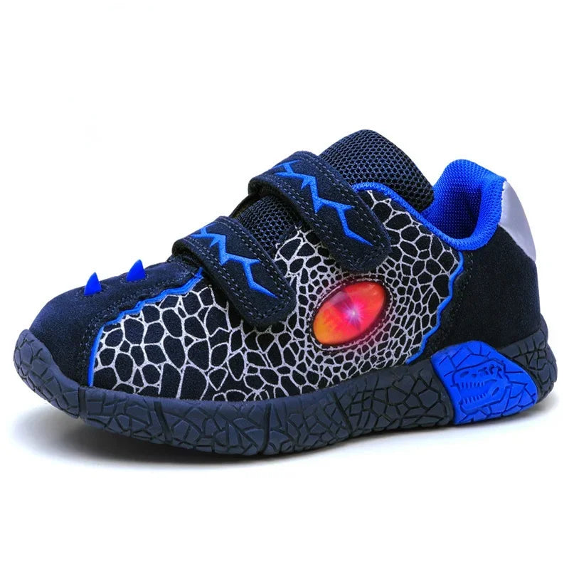 Kids LED Light-Up Sneakers - Boys 3-6Y, Flashing Glowing Sports Shoes for Spring & Autumn, Casual Running Footwear