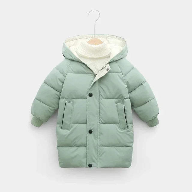 Children Down Coat Mid-length Long Sleeve Boys Girls Puffer Down Jackets Warm kids Coats Children Clothes