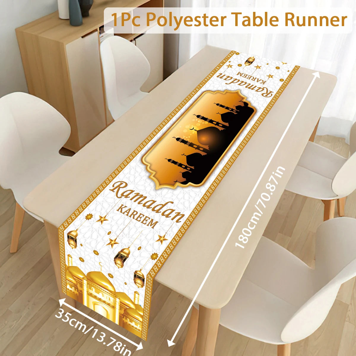 Ramadan Decoration Table Runner EID Mubarak Decor 2025 Home Tablecloth Ramadan Kareem Islamic Muslim Party Eid Al-Fitr Gifts